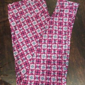Lularoe hot pink, lt blue legging